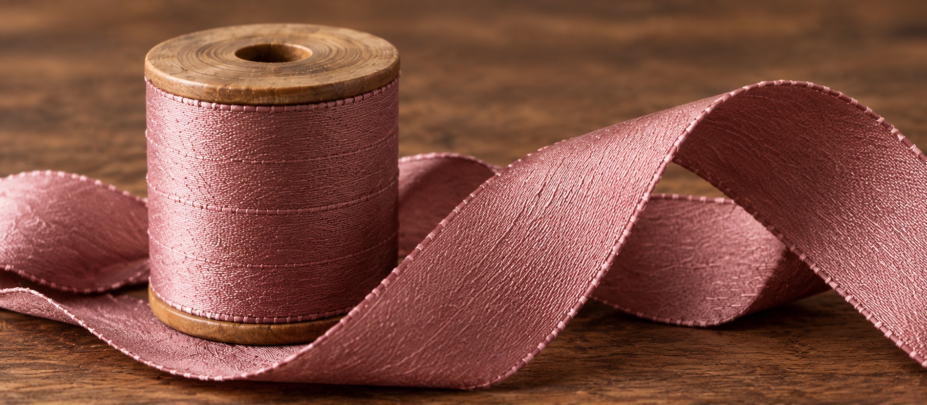 Soft blush fabric ribbon